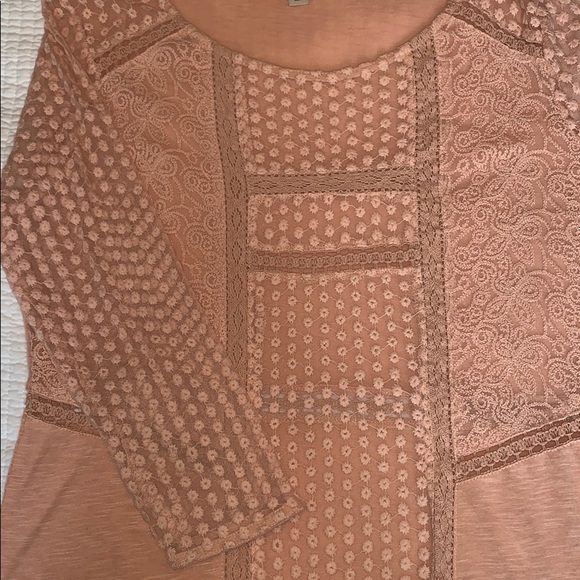 Lucky Brad top M blush pink 3/4 length sleeve - Picture 4 of 8